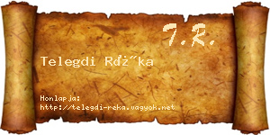 Telegdi Réka névjegykártya